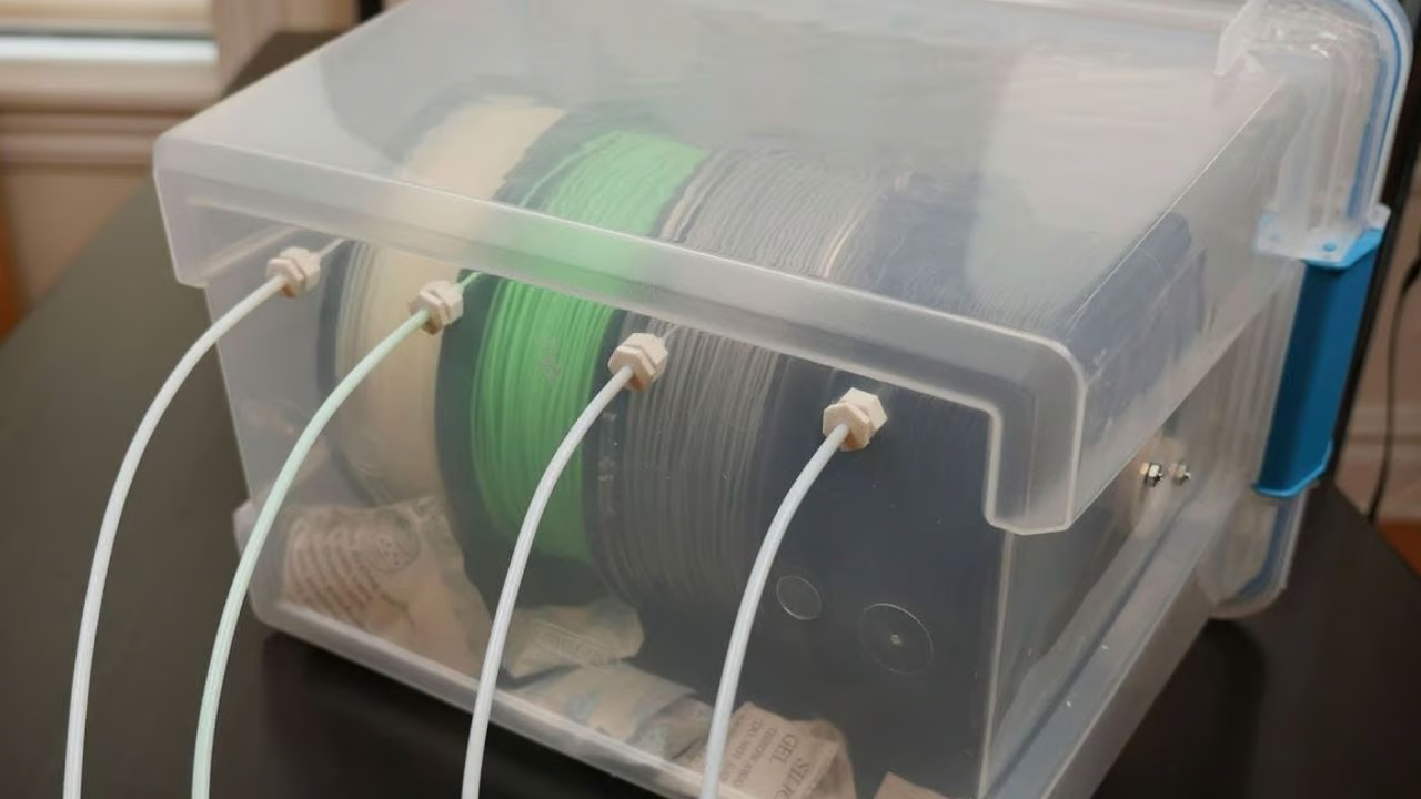 Sử dụng hộp khô (hoặc hộp riêng lẻ) có thể giữ cho sợi nhựa petg khô