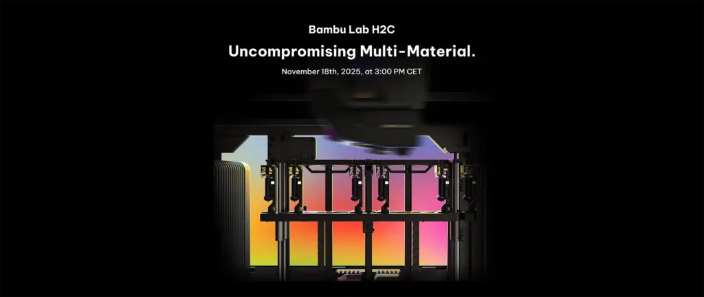 Bambu Lab H2C Công Bố Ngày Ra Mắt: Với Hệ Thống Thay Đổi Đầu In Vortek Không Dây