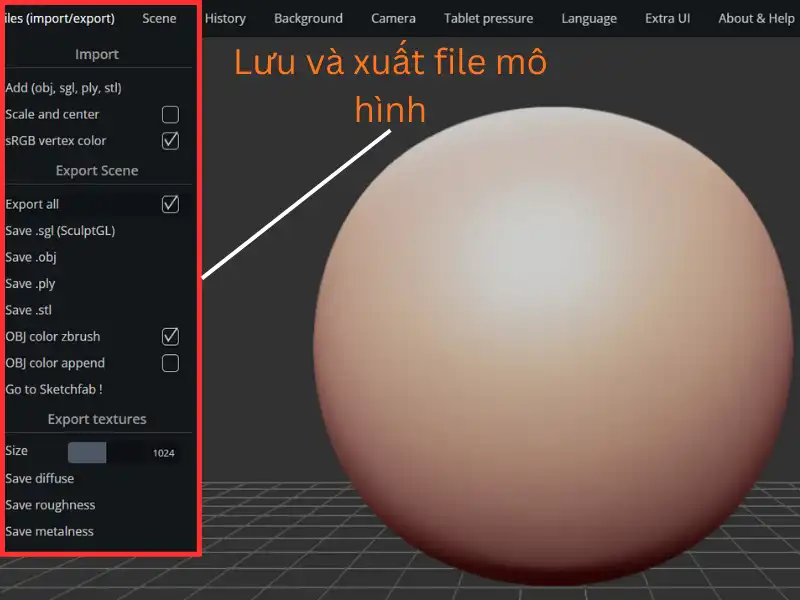 Lưu và xuất file mô hình