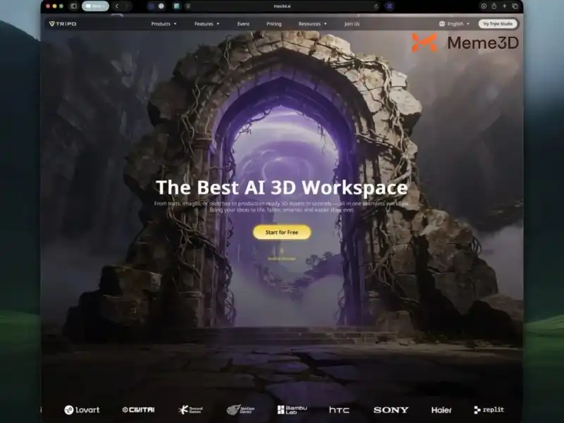 Kh&aacute;m Ph&aacute; Tripo AI: Tạo m&ocirc; h&igrave;nh 3D từ văn bản si&ecirc;u nhanh