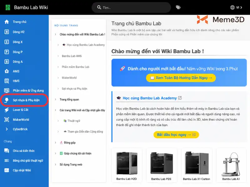 Wiki Bambu Lab Đã Có Phiên Bản Tiếng Việt