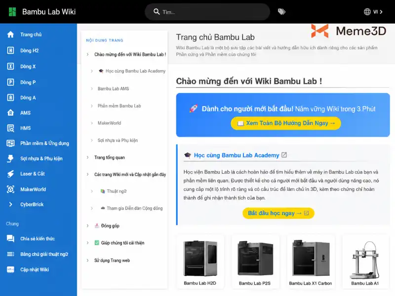 Wiki Bambu Lab Đã Có Phiên Bản Tiếng Việt