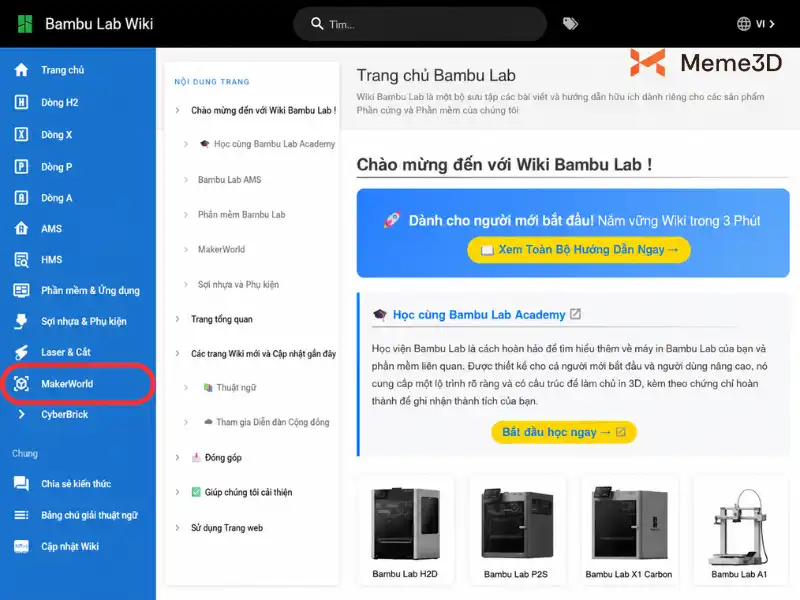 Wiki Bambu Lab Đã Có Phiên Bản Tiếng Việt