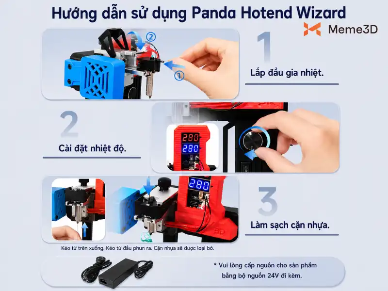 Panda Hotend Wizard: Giải pháp vệ sinh và thông tắc nozzle tự động chuyên nghiệp