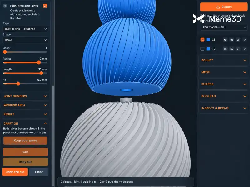 Model Splitter: Công cụ tách khớp mô hình 3D miễn phí