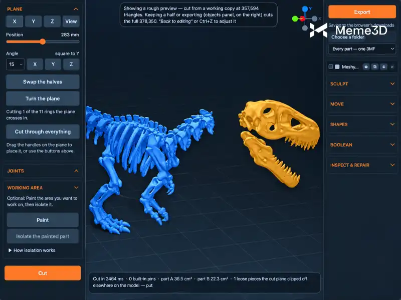 Model Splitter: Công cụ tách khớp mô hình 3D miễn phí
