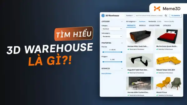3D Warehouse l&agrave; g&igrave;? C&aacute;ch t&igrave;m v&agrave; tải model cho SketchUp