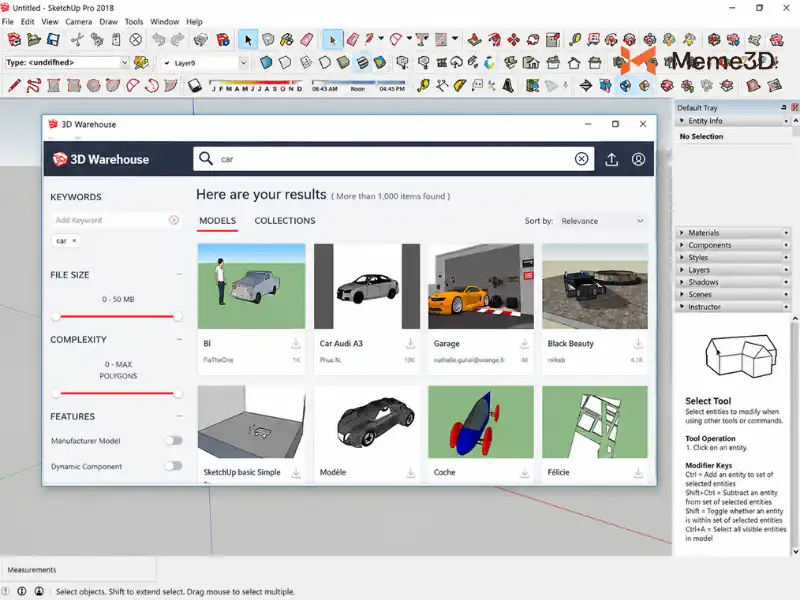 3D Warehouse là gì? Cách tìm và tải model cho SketchUp